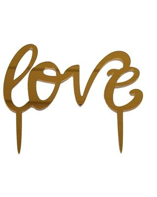Love topper goud acryl