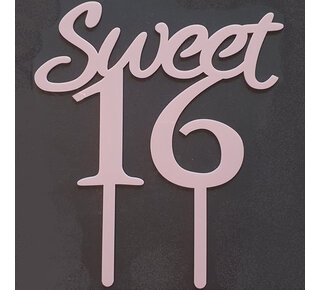 Sweet 16 topper roze acryl