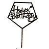 Happy Birthday ster 5 kant zwart acryl