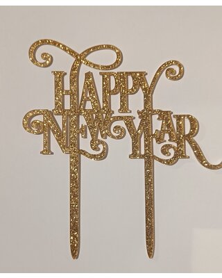 Cake topper Happy New Year rose goud