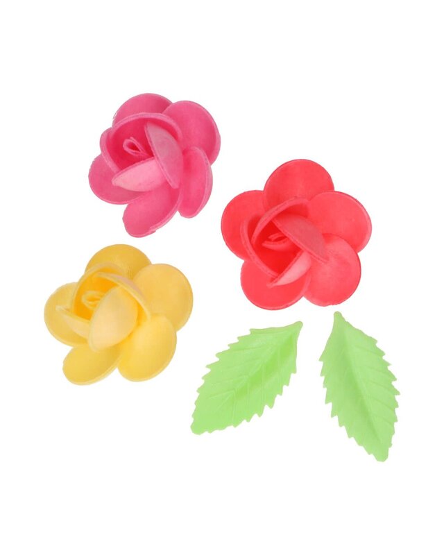 Funcakes FunCakes Eetbare Papieren Bloemen Frangipani & Blaadjes pk/15