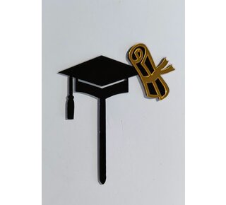 Geslaagd topper acryl klein ( ook geschikt voor op een cupcake )