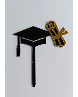 Geslaagd topper acryl klein ( ook geschikt voor op een cupcake )