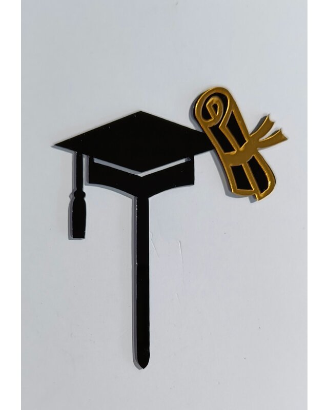 Geslaagd topper acryl klein ( ook geschikt voor op een cupcake )