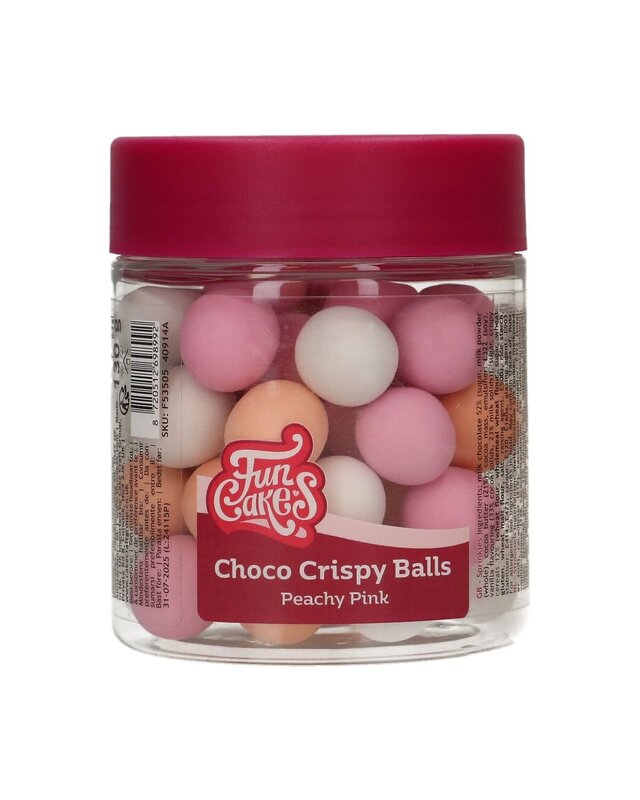 Funcakes FunCakes Choco Crispy Ballen - Peachy Pink