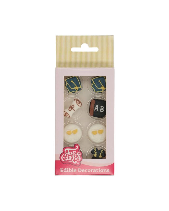 Funcakes Suikerdecoratie Geslaagd / Graduation set 8 stuks