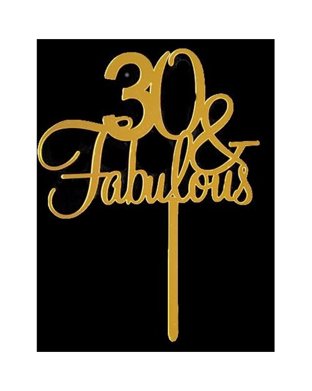 tastyme Cake topper 30  & Fabulous goud