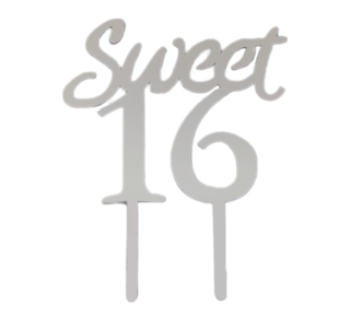 tastyme Cake topper Sweet 16 zilver