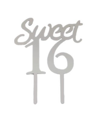 tastyme Cake topper Sweet 16 zilver