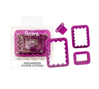 decora Gekartelde rechthoekige uitstekers set 4