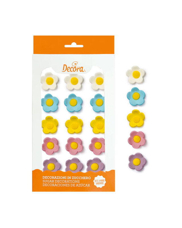decora Decora diverse suiker bloemen 2cm 15st