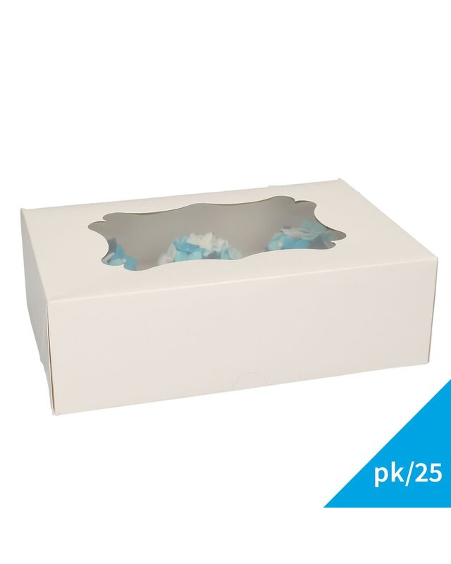 Funcakes Cupcake Doos 6 - Wit pk/25