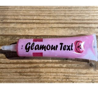 Taartdecoratief Glamour text tube roze