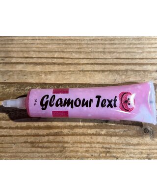 Taartdecoratief Glamour text tube roze