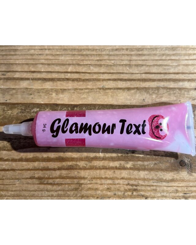Taartdecoratief Glamour text tube roze