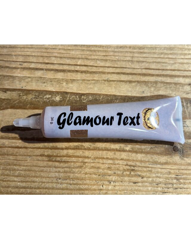 Taartdecoratief Glamour text tube goud