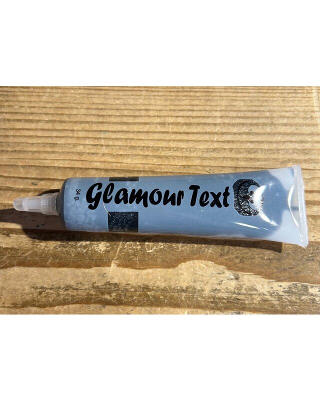 Taartdecoratief Glamour text tube zwart