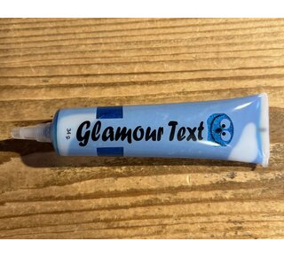 Taartdecoratief Glamour text tube blauw