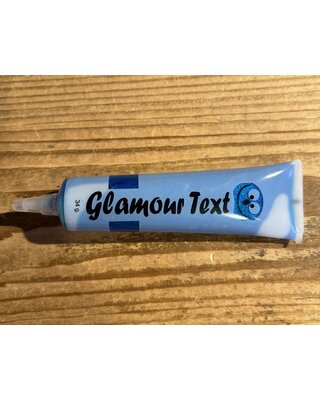 Taartdecoratief Glamour text tube blauw