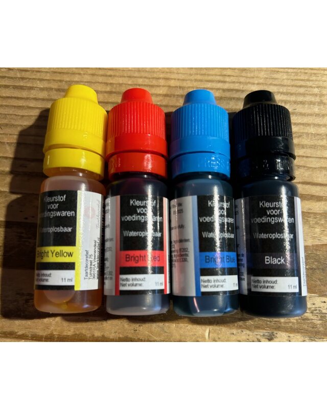 Taartdecoratief Kleurstof primary pack  4x11ml
