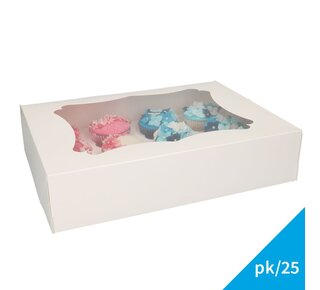 Funcakes Cupcake Doos 12 - Wit pk/25