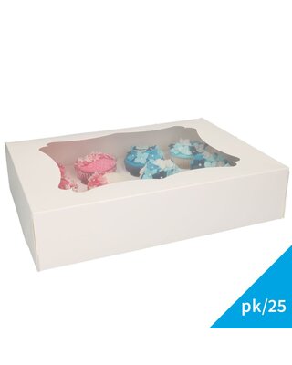 Funcakes Cupcake Doos 12 - Wit pk/25