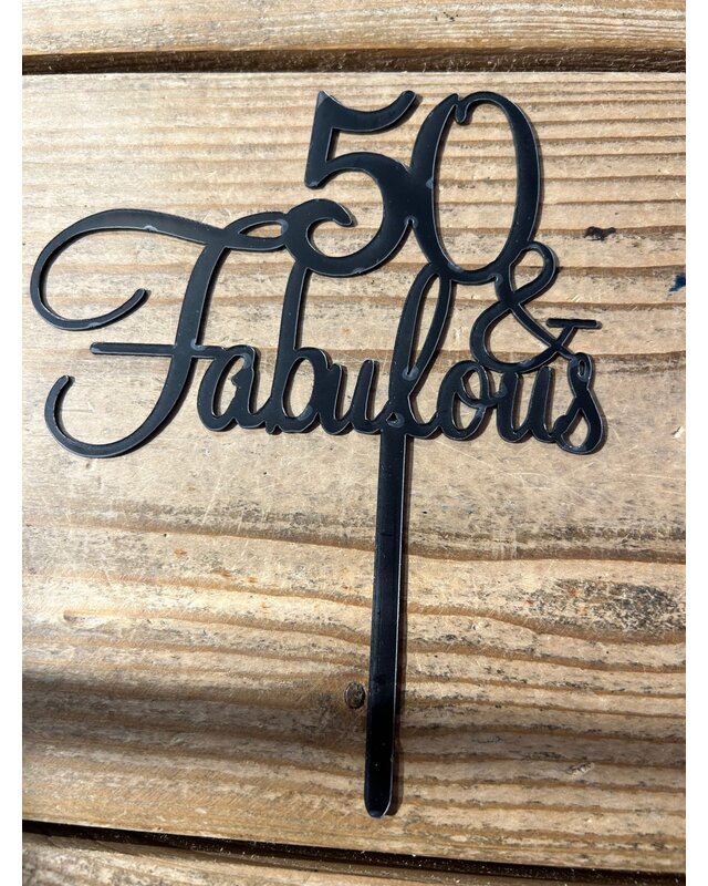 tastyme Cake topper 50  & Fabulous zwart