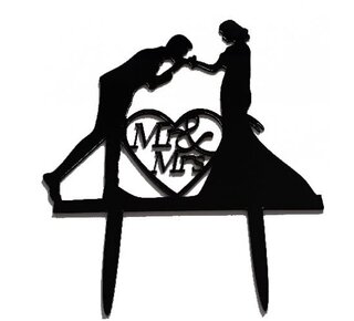 tastyme Cake topper Mr&mrs handkus zwart
