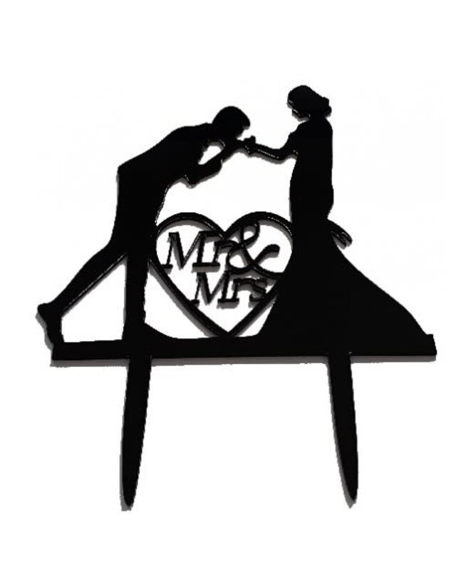 tastyme Cake topper Mr&mrs handkus zwart