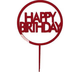 happy birthday topper Rood