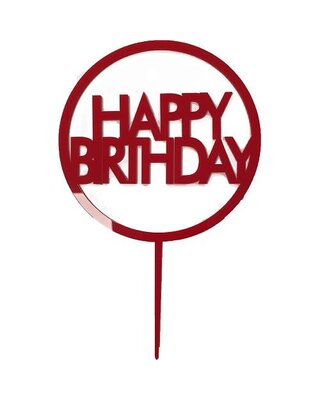 happy birthday topper Rood