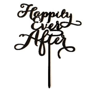 tastyme Caketopper  happily ever after zwart