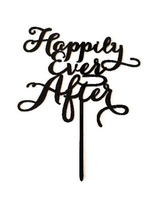 tastyme Caketopper  happily ever after zwart