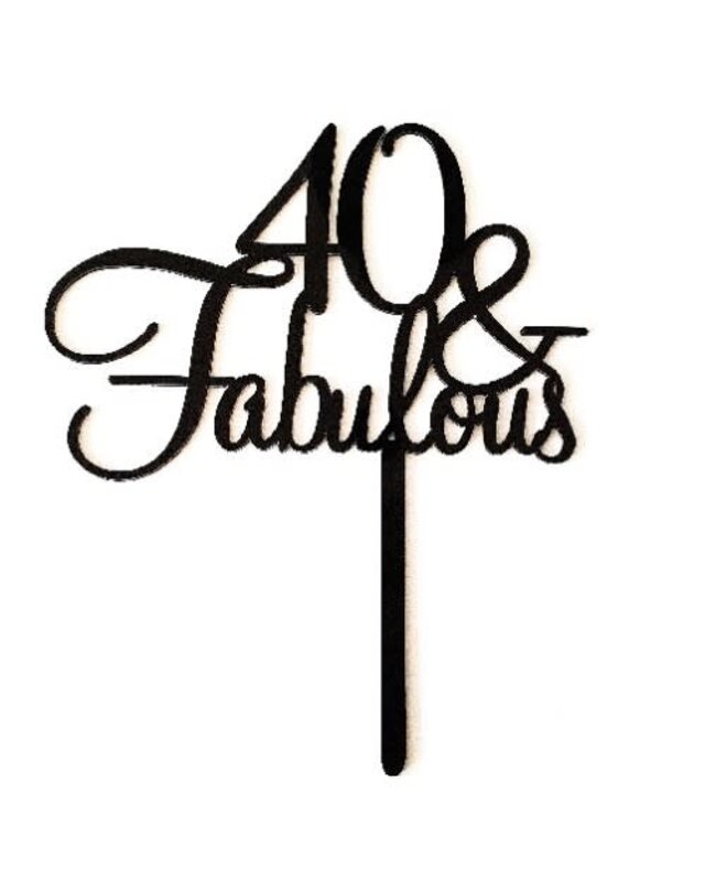 tastyme Cake topper 40  & Fabulous zwart