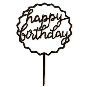 tastyme happy birthday topper kartel zwart