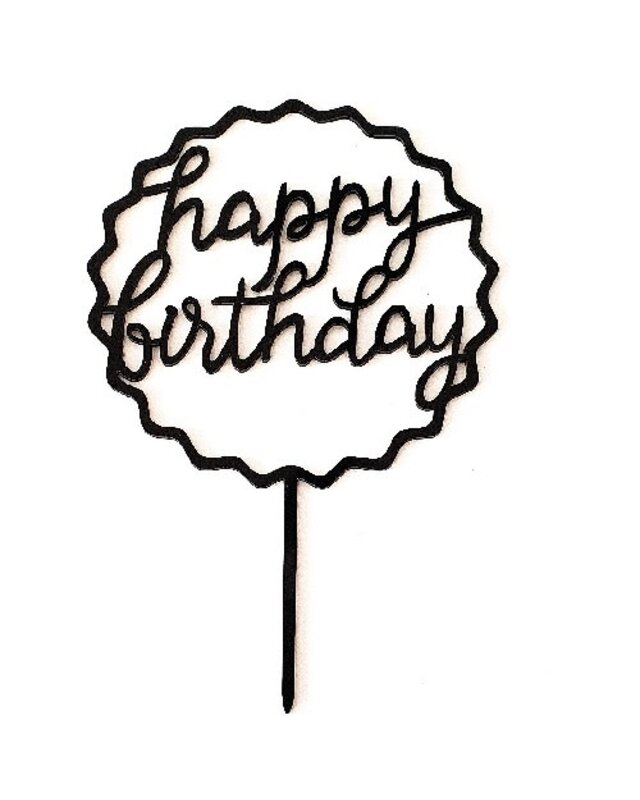 tastyme happy birthday topper kartel zwart