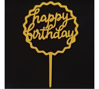 tastyme happy birthday topper kartel goud