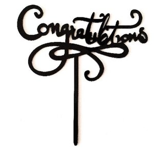 tastyme Cake topper congratulations zwart