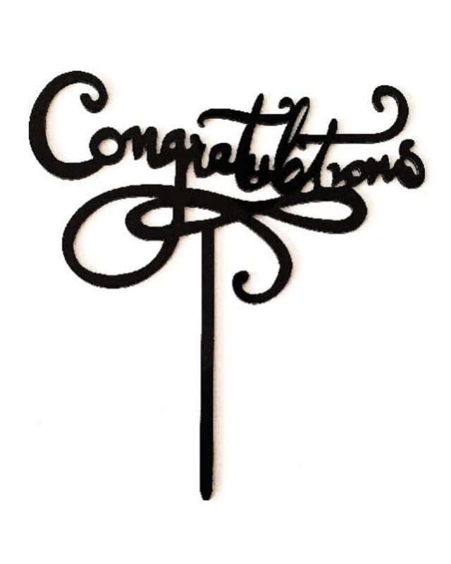 tastyme Cake topper congratulations zwart