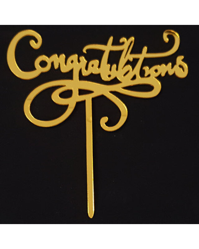 tastyme Cake topper congratulations goud