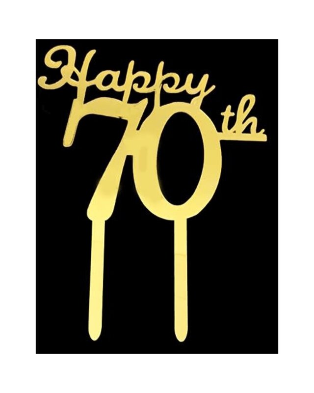 tastyme Cake topper happy 70th goud
