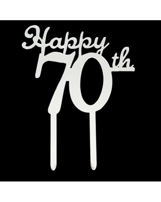 tastyme Cake topper happy 70th zilver