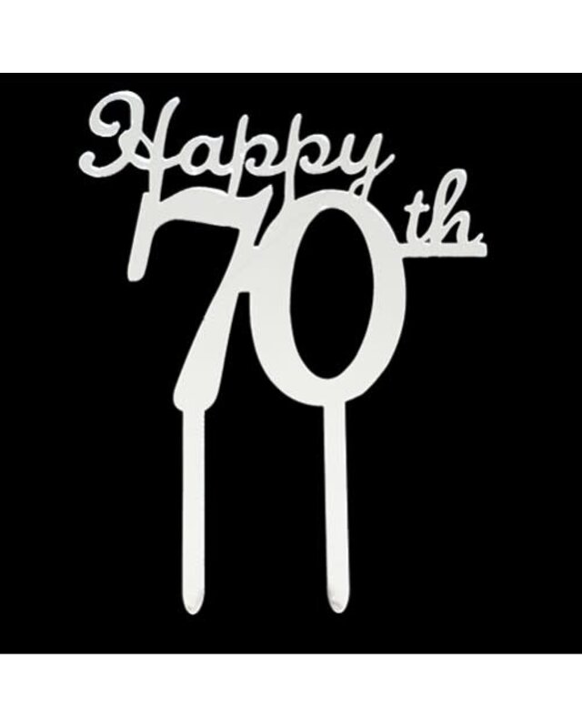 tastyme Cake topper happy 70th zilver