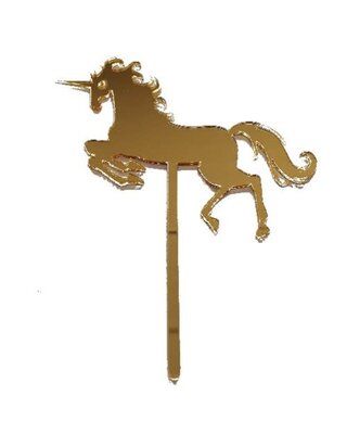 Cake topper Eenhoorn goud