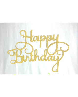 happy birthday topper papier / goud 10 stuks