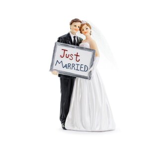 party deco PartyDeco Cake Topper Just Married 14,5cm