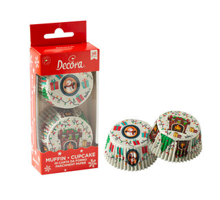 decora Kerst cadeau baking cups 36st