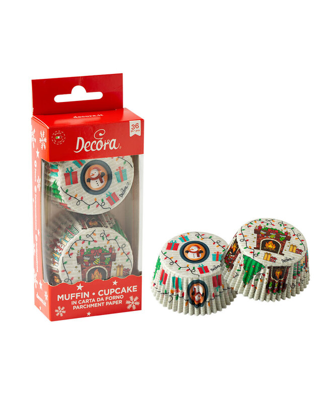 decora Kerst cadeau baking cups 36st