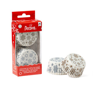 decora Goud/zilver ijssterren baking cups 36st