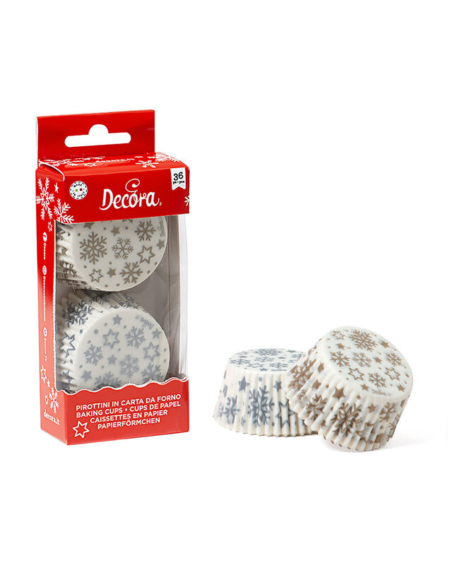 decora Goud/zilver ijssterren baking cups 36st